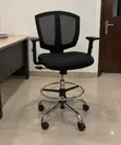 Adjustable Mesh Office Chair with Foot Ring - Black - 1