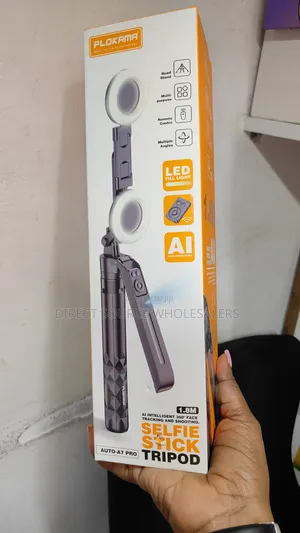 AI Tracking Gimbal Stabilizer Tripod with 2 LED Lights