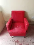 Kiti cha Mkono cha Retro Chenye Rangi Nyekundu - 2
