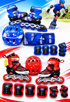 Inline Roller Skates Full Set with Protective Gear