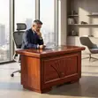 1.2m Mahogany Executive Office Desk - 3