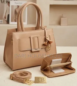 High-Quality Navy Blue 2-in-1 Women's Handbag & Wallet Set