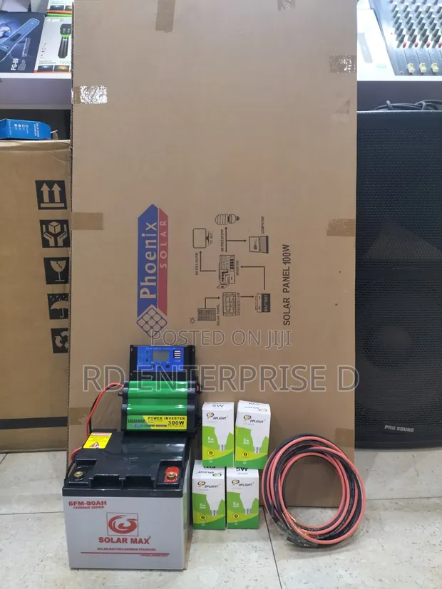100W Solar Home Lighting Kit - 1