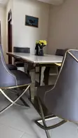 Dining Set ya 6-Seater Marble Gray - 5