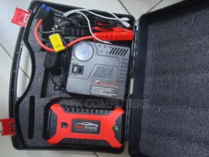 Portable 12V Car Jump Starter Kit with Air Compressor & Power Bank
