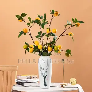 Azure Bloom Flower Vase ya Keramik