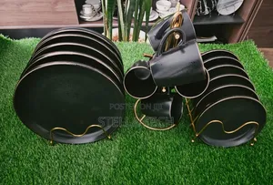 Set ya Vyombo vya Chakula 18pcs Ubora wa Juu - Nyeusi
