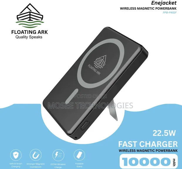 10000mAh Magnetic Wireless Power Bank na Foldable Stand - 1