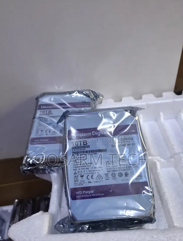 10TB WD Purple Hard Disk ya Surveillance - 1