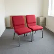 Red Armless Conference/Study Chair - 4