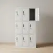9-Door Metal Gym/Home Locker - Nyeupe - 4