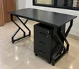 Black Modern Office Desk with Drawers - 1