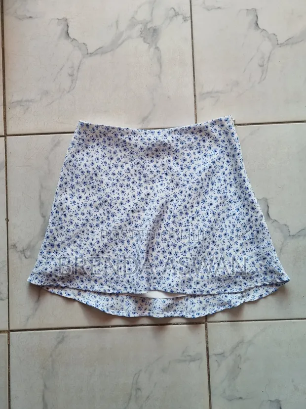 Ladies' Blue Polycotton Flare Skirt - Used - 1