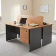 Custom 2-Way Wooden Workstation with Storage - 4
