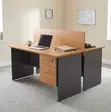 Custom 2-Way Wooden Workstation with Storage - 5
