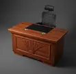 120cm Mahogany Finish Office Desk - 1