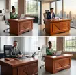 120cm Mahogany Finish Office Desk - 2