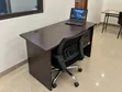 Gray Office Desk with Drawers and Chair - 5