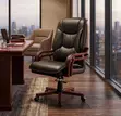 Executive Office Chair - Black Leather - 4