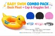 3-in-1 Swimming Set: Duck Floater, Goggles & Cap - 1
