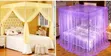 Beautiful 4-Post Mosquito Nets with Lace - Multiple Colours - 1