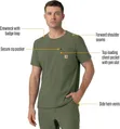 Carhartt Olive Men's Crew Neck Scrub Top - XL - 1