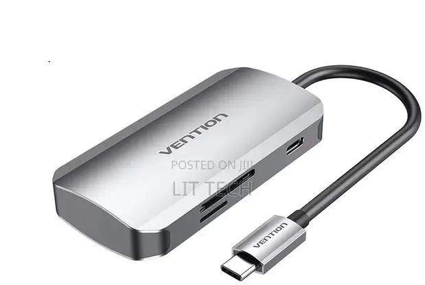 Vention USB-C Hub 6-in-1 Docking Station (Kijivu Alumini) - 1