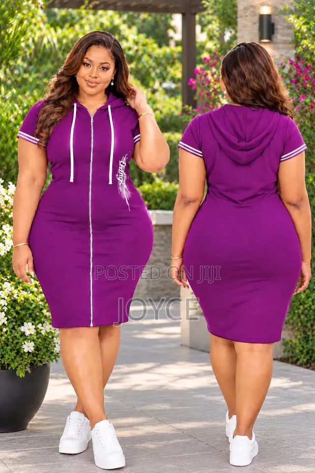 Hooded Dress yenye Zip - 1