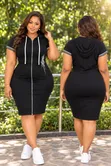 Hooded Dress yenye Zip - 2