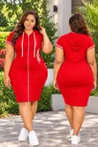 Hooded Dress yenye Zip - 4