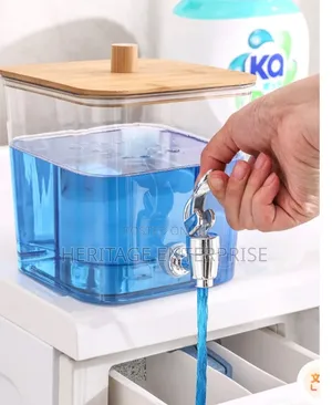Acrylic Detergent Dispenser with Bamboo Lid