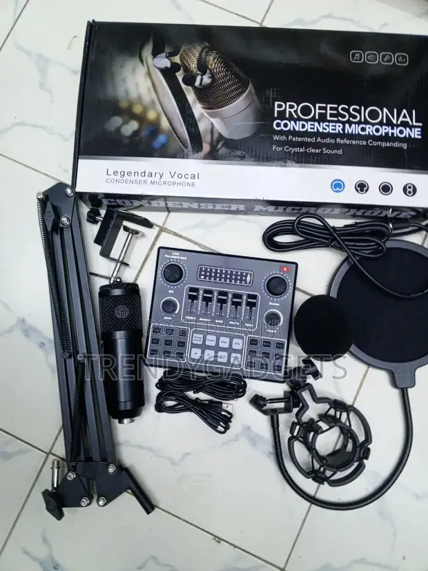 BM800 Condenser Microphone Set with Scissor Arm & Pop Filter - 1