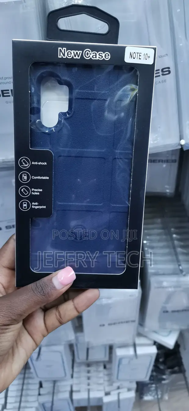 Kifuniko cha Samsung Galaxy Note 10+ Rugged Shield - Bluu Nyeusi - 1