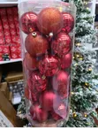 Mipira ya Mapambo ya Krismasi (24pcs, 8cm, Dhahabu) - 1