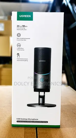 Ugreen Desktop USB Microphone yenye Rangi za RGB