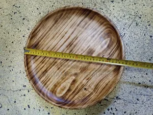 Sahani ya Chakula cha Jioni ya Mbao Iliyotengenezwa kwa Mikono 36cm