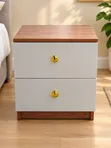 2 Drawer Wooden Bedside Cabinet 88cm High - 2