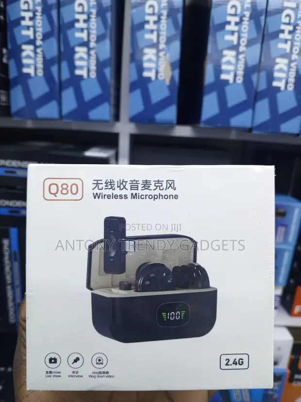 Q80 2.4G Dual Wireless Lavalier Microphone Set - 1