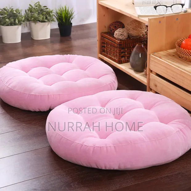 Pink Floor Pillow - Mto wa Duara wa Inchi 34 - 1