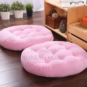 Pink Floor Pillow - 34-inch Round Cushion