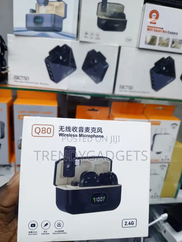 Q80 Magnetic Wireless Microphone Kit kwa Vlogging - 1