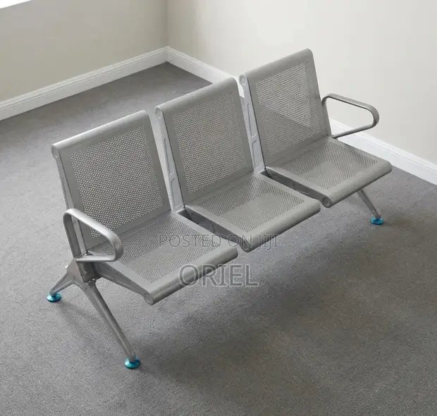 Professional Steel Reception Bench - 3 Seater - 1