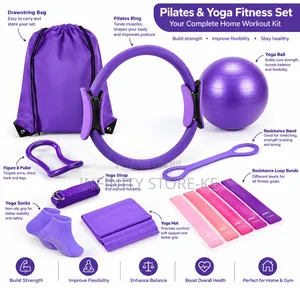 Home Gym Accessories Kit with Resistance Bands and Yoga Ball