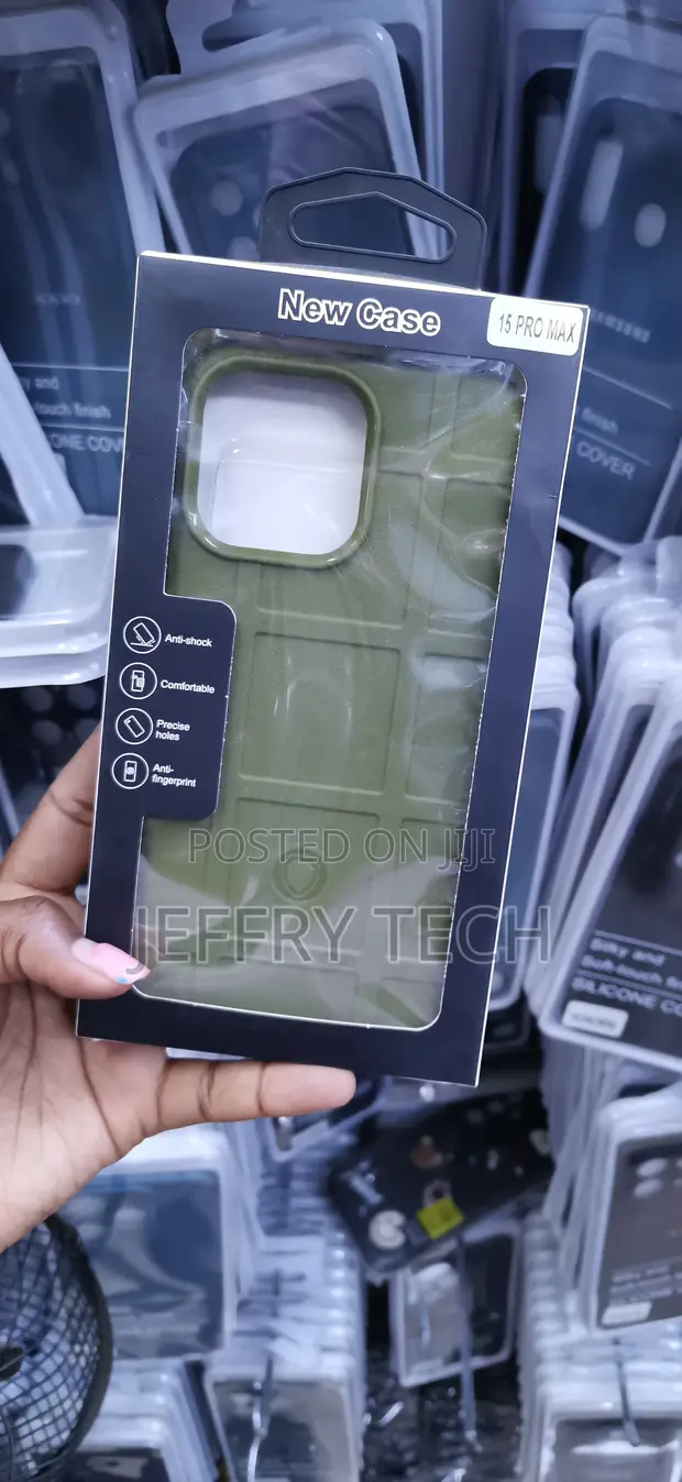 Army Green Rugged Shield TPU Case for iPhone 15 Pro Max - 1