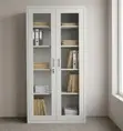 Metallic Glass Doors Filing Cabinet - White - 1