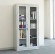 Metallic Glass Doors Filing Cabinet - White - 4