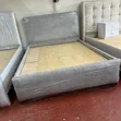 Modern Grey Upholstered Bed (Queen Size) - 2