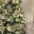 White and Gold Christmas Tree Ribbon Decoration - 10m - 1