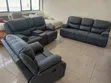 Premium Imported 6-Seater Recliner Sofa - Gray Fabric - 2