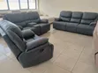 Premium Imported 6-Seater Recliner Sofa - Gray Fabric - 3